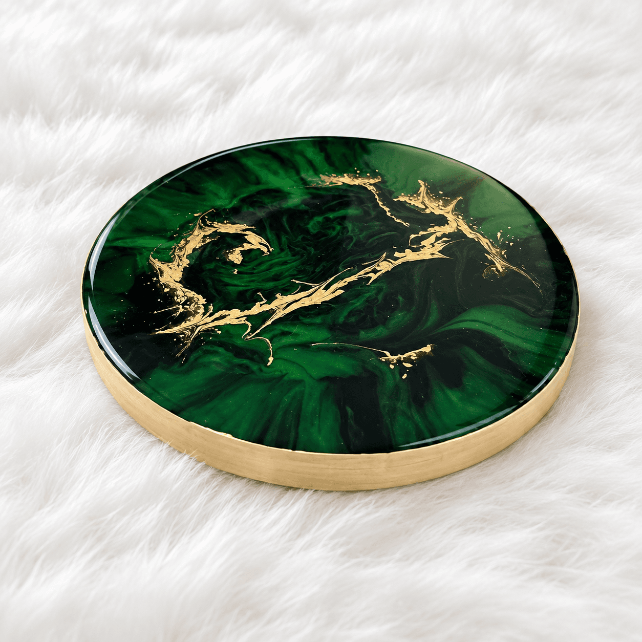 Emerald Gold-Leaf Coaster