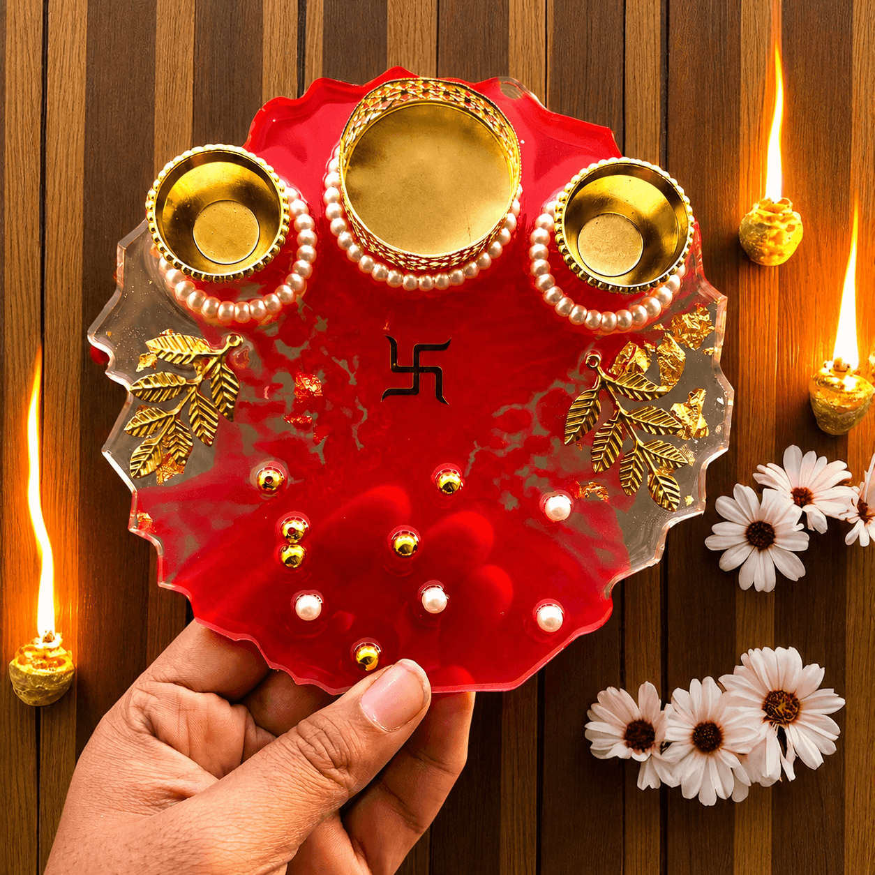 Scarlet Petal Pooja Thali