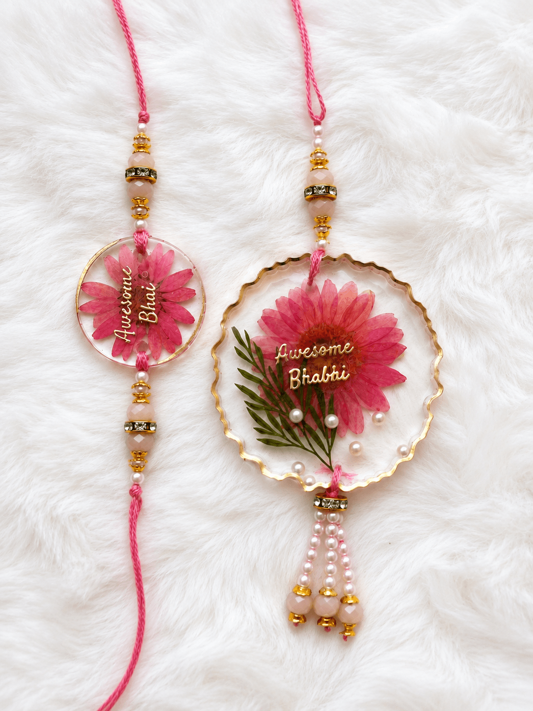 Pink Daisy Bhai-Bhabhi Set