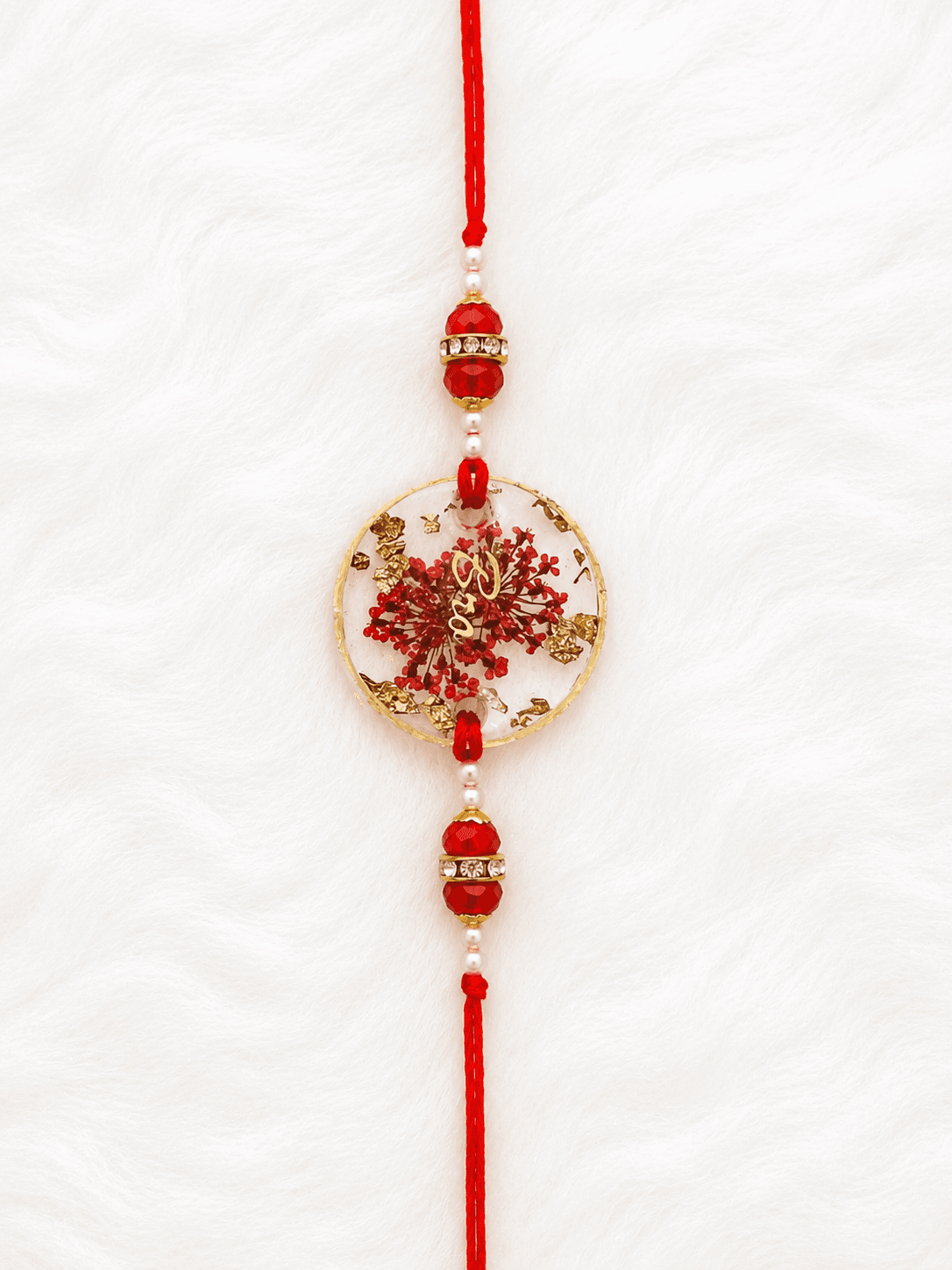 Crimson Bloom Clear Rakhi