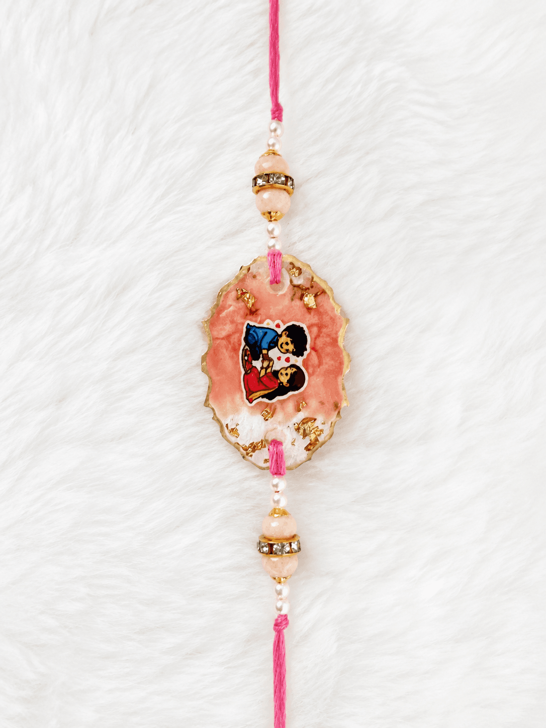 Bhai Peach Agate Rakhi