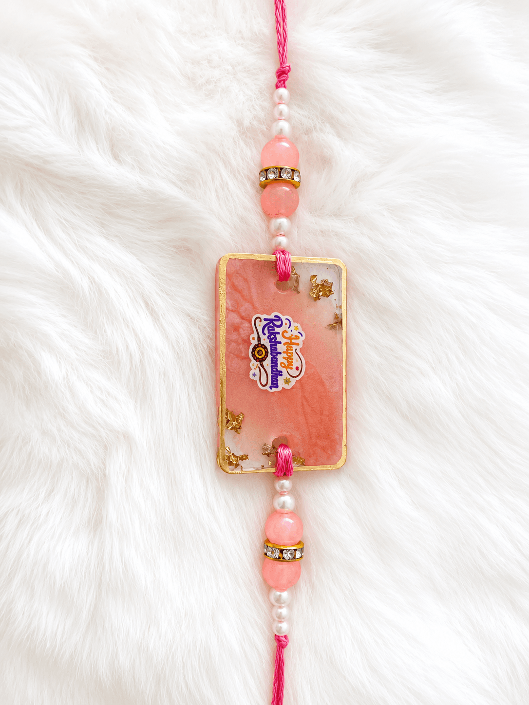 Happy Rakshabandhan Peach Rakhi