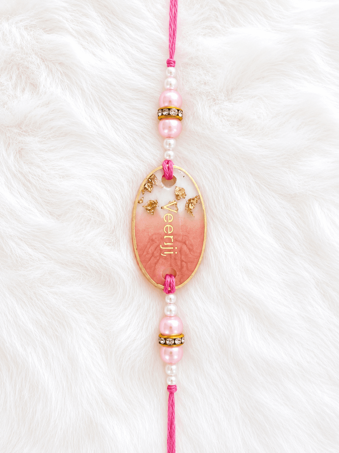 Veerji Peach Agate Rakhi