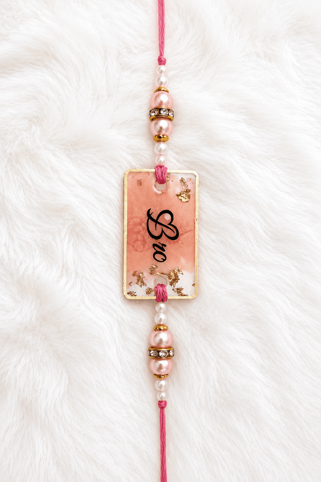 Bro Peach Agate Rakhi