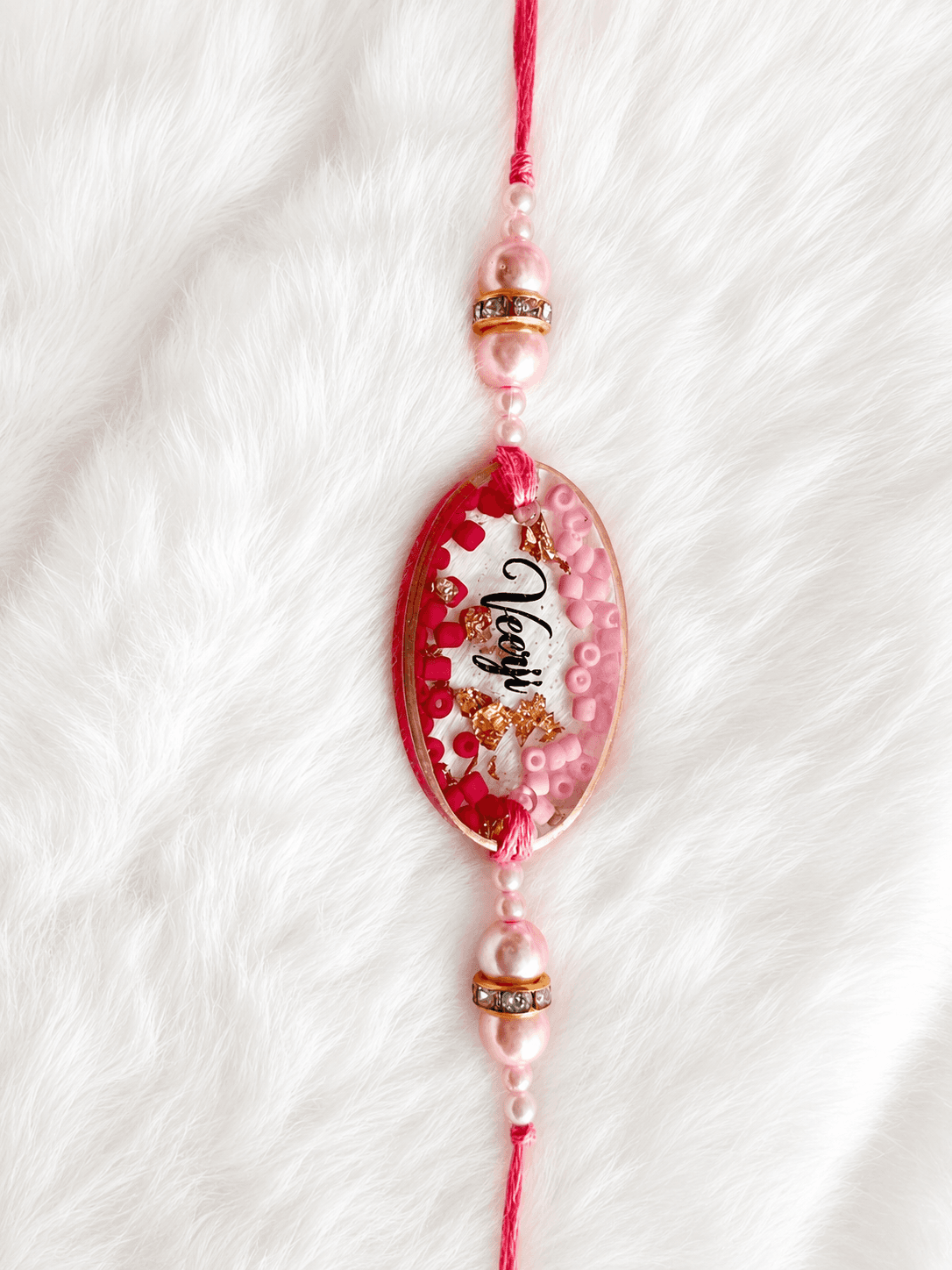 Veerji Pink Pearl Rakhi