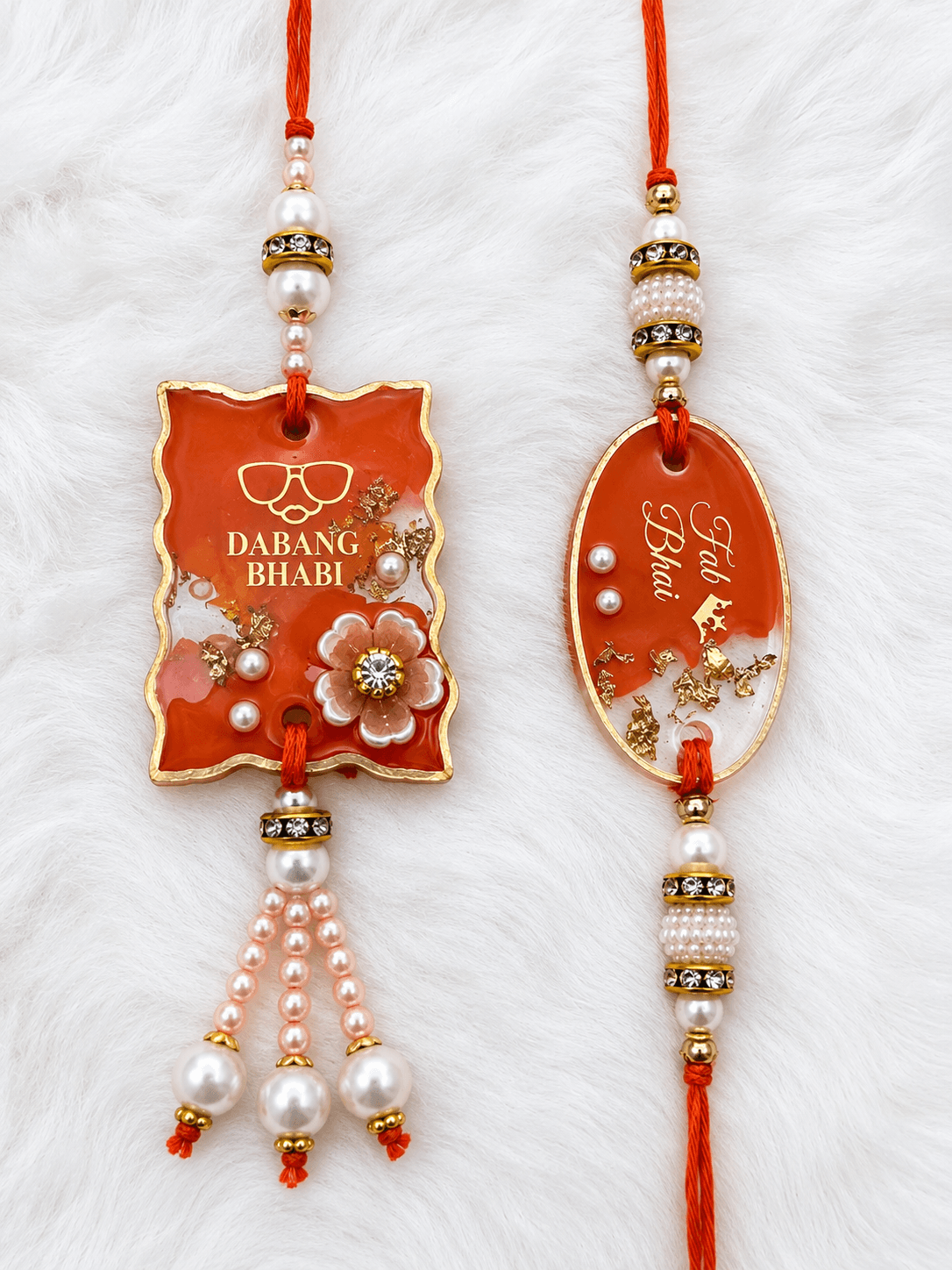 Dabang Bhabhi & Fab Bhai — Orange Bhai-Bhabhi Set