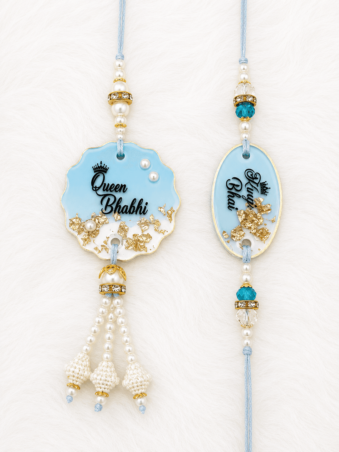 Queen Bhabhi & Kingji Bhai — Blue Bhai-Bhabhi Set