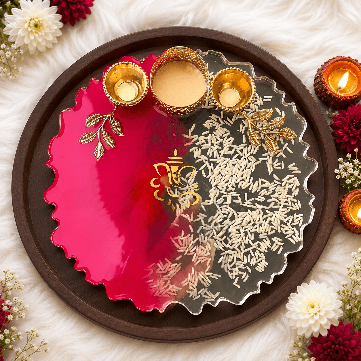 Set of 2 Bhai Rakhis and Puja Thali